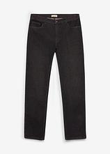 Regular-Fit-Jeans mit Dehnbund, Straight in schwarz von vorne - bonprix
