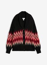 Strickjacke mit Norwegermuster in braun von vorne - bonprix