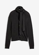 Feinstrickjacke aus softem Viskose-Mix in grau von vorne - bonprix