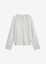 Weiter Feinstrickpullover in grau von vorne - bonprix