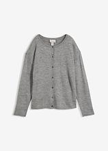 Feinstrickjacke in grau von vorne - bonprix