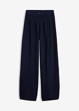 Feinstrickhose mit ausgestelltem Bein in blau von vorne - bonprix