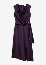 Midikleid aus fließendem Satin in lila von vorne - bonprix