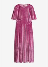 Midikleid aus softem Samt in lila von vorne - bonprix