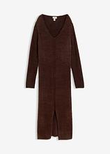 Midi-Strickkleid aus Hairy Knit in braun von vorne - bonprix