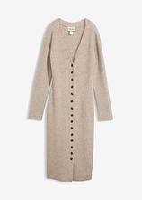 Midi-Strickkleid mit Knöpfen in beige von vorne - bonprix