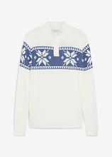 Norweger-Pullover in Regular-Fit in weiß von vorne - bonprix