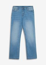 Thermojeans Flared, Mid Waist in blau von vorne - bonprix