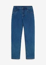 Thermo Regular-Fit-Stretchjeans mit kariertem Jerseyfutter in blau von vorne - bonprix