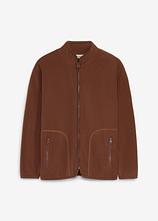 Wärmende Fleecejacke in braun von vorne - bonprix