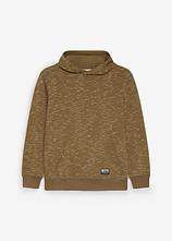 Hoodie aus weichem Baumwoll-Mix in grün von vorne - bonprix