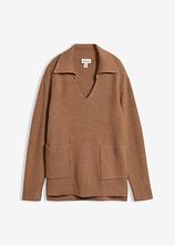 Oversize-Pullover in braun von vorne - bonprix