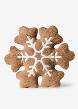 flauschiges Schneeflocke Dekokissen in braun von vorne - bonprix