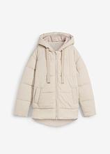 Oversize Puffer-Jacke in grau von vorne - bonprix