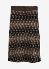 Strickrock mit Rautenmuster in schwarz von vorne - bonprix