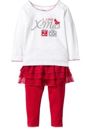 Baby Shirt+Leggings Tutu Weihnachten (2-tlg.) Bio-Baumwolle, bpc bonprix collection