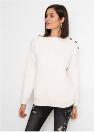 Oversized Pullover mit Knöpfen, BODYFLIRT