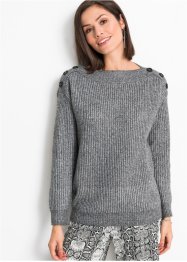 Oversized Pullover mit Knöpfen, BODYFLIRT