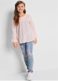 Mädchen Skinny-Jeans mit Blumendruck, John Baner JEANSWEAR