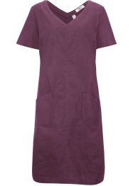 Leinen-Kleid mit V-Ausschnitt, bpc bonprix collection