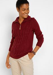 Troyer Pullover mit Zopfmuster, bpc bonprix collection