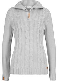 Troyer Pullover mit Zopfmuster, bpc bonprix collection