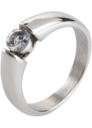 Edelstahl Ring veredelt mit Zirkoniasteinen, bpc bonprix collection