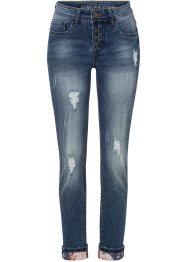 Jeans mit Muster am Saum, RAINBOW