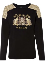 Oversize-Shirt mit Weihnachtsmotiv und schönen Pailletten, BODYFLIRT boutique