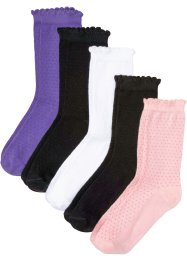 Pointelle Socken (5er Pack) mit Bio-Baumwolle, bpc bonprix collection