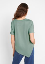 T-Shirt mit asymmetrischem Zipfelsaum, Kurzarm, bpc bonprix collection