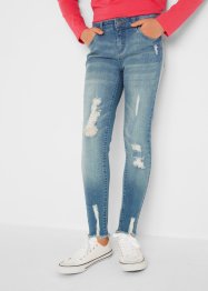 Mädchen Skinny-Jeans mit Used Effekt, John Baner JEANSWEAR