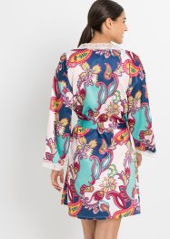 Satin Kimono mit modernem Paisley Print, BODYFLIRT