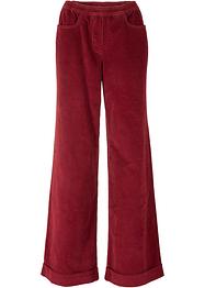 Weite Stretch-Marlenehose mit High-Waist-Schlupfbund aus Cord, bpc bonprix collection