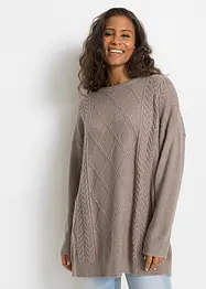 Oversize-Pullover mit Zopfmuster, bonprix