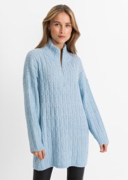 Langer Pullover mit Zopfmuster, RAINBOW