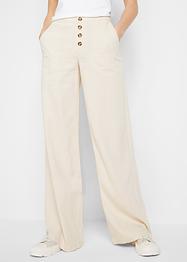 Palazzo-Hose mit Leinen mit extra langem Bein, bpc bonprix collection