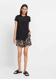 Baumwoll-Shirt mit Spitze in A-Line, kurzarm, bpc bonprix collection