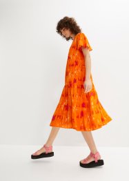 Knieumspielendes Kleid mit Flügelärmeln, Volants und Taschen, bpc bonprix collection
