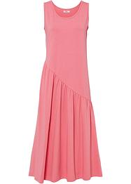 Baumwoll-Shirtkleid mit asymmetrischem Volants, wadenumspielend, bpc bonprix collection