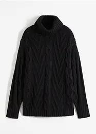 Rollkragen-Pullover mit Zopfmuster, bonprix