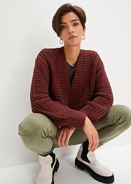 Grobstrick-Cardigan mit Zopfmuster, RAINBOW