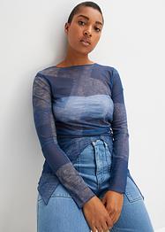 Asymmetrisches Mesh-Shirt, RAINBOW