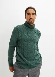 Rollkragenpullover mit Zopfmuster, bonprix