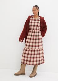 Ausgestelltes Midi-Kleid aus Flanell mit Volants, bpc bonprix collection