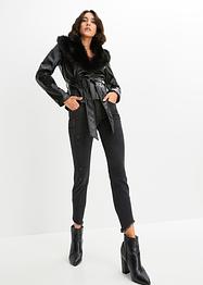 Lederimitat-Jacke mit Fellimitat, BODYFLIRT