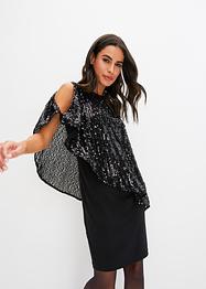 Cold-Shoulder-Kleid mit Pailletten, BODYFLIRT boutique