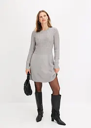 Ausgestelltes Strickkleid mit Zopfmuster, bonprix