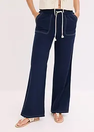 Hose mit Kordel und Kontrastnähten aus leichtem Twill, bonprix