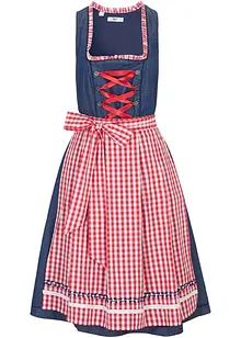 Dirndl in Jeansoptik mit Schürze, knieumspielend (2-tlg.Set), bonprix